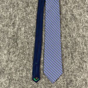 Tommy Hilfiger Tie Mens‎ Blue Silk USA 90s Vintage 56" long 3.75" wide Designer